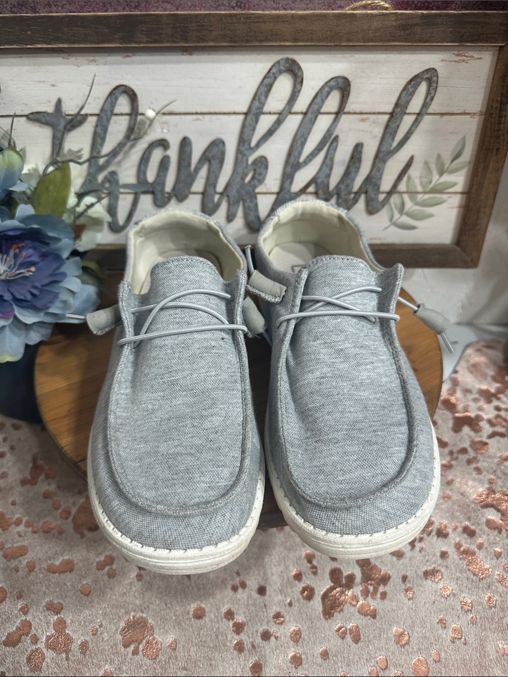 Hey Dude Light Grey Women’s Slip-On Sneakers